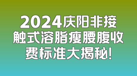 2024庆阳非接触式溶脂瘦腰腹收费标准大揭秘！