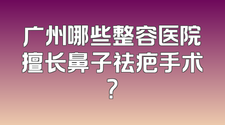 广州哪些整容医院擅长鼻子祛疤手术？