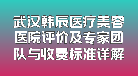 武汉韩辰医疗美容医院评价及专家团队与收费标准详解