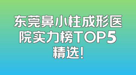 东莞鼻小柱成形医院实力榜TOP5精选！