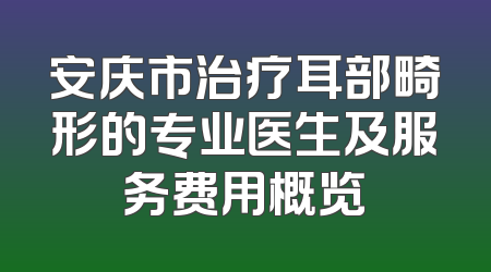 安庆市治疗耳部畸形的专业医生及服务费用概览