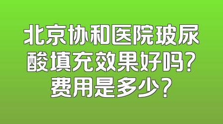 北京协和医院玻尿酸填充效果好吗？费用是多少？