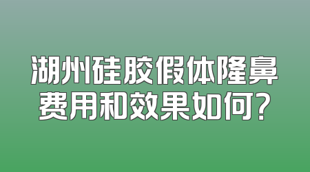 湖州硅胶假体隆鼻费用和效果如何？