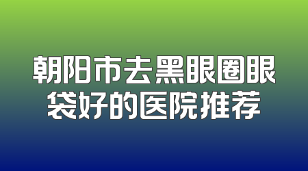朝阳市去黑眼圈眼袋好的医院推荐