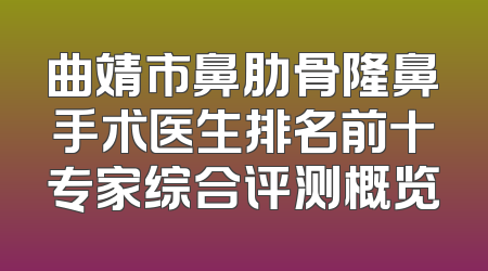 曲靖市鼻肋骨隆鼻手术医生排名前十专家综合评测概览