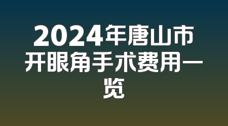 2024年唐山市开眼角手术费用一览