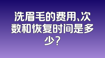 洗眉毛的费用、次数和恢复时间是多少？