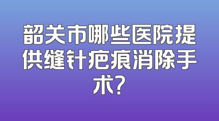 韶关市哪些医院提供缝针疤痕消除手术？