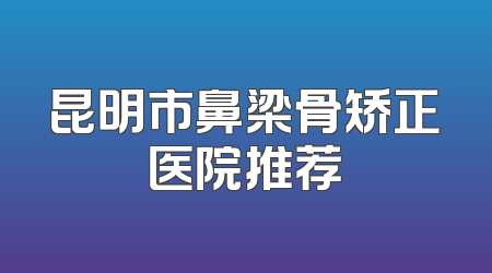 昆明市鼻梁骨矫正医院推荐