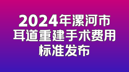 2024年漯河市耳道重建手术费用标准发布