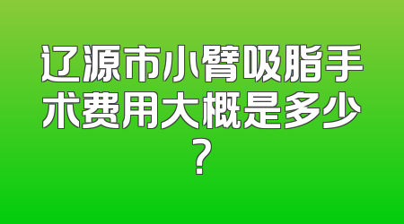 辽源市小臂吸脂手术费用大概是多少？