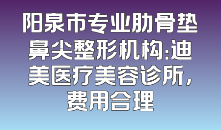 阳泉市专业肋骨垫鼻尖整形机构：迪美医疗美容诊所，费用合理