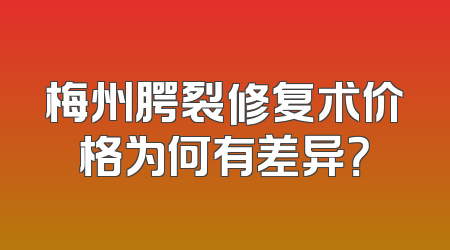 梅州腭裂修复术价格为何有差异？