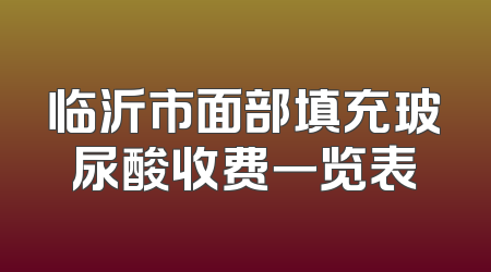 临沂市面部填充玻尿酸收费一览表