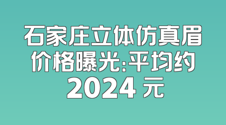 石家庄立体仿真眉价格曝光：平均约 2024 元