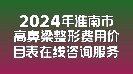 2024年淮南市高鼻梁整形费用价目表在线咨询服务