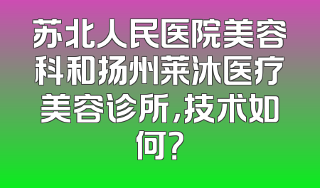 苏北人民医院美容科和扬州莱沐医疗美容诊所，技术如何？