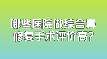 哪些医院做综合鼻修复手术评价高？