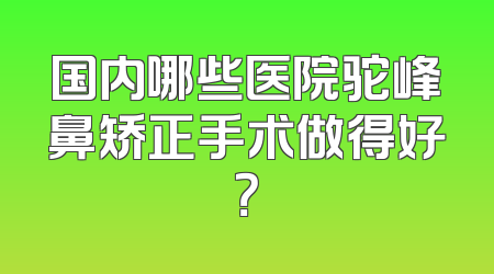 国内哪些医院驼峰鼻矫正手术做得好？