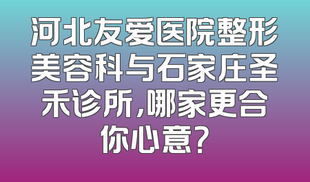 河北友爱医院整形美容科与石家庄圣禾诊所，哪家更合你心意？