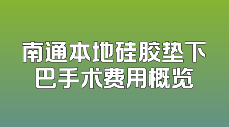 南通本地硅胶垫下巴手术费用概览