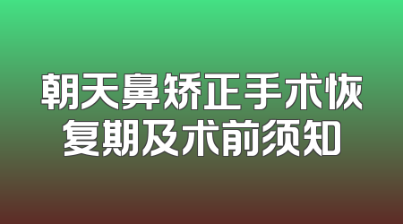 朝天鼻矫正手术恢复期及术前须知