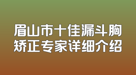 眉山市十佳漏斗胸矫正专家详细介绍