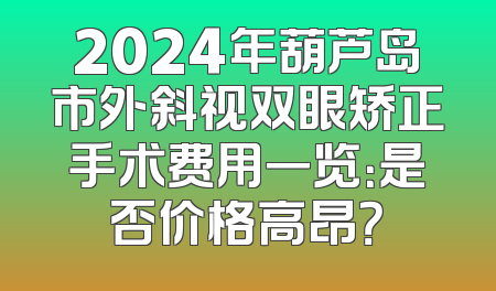 2024年葫芦岛市外斜视双眼矫正手术费用一览：是否价格高昂？