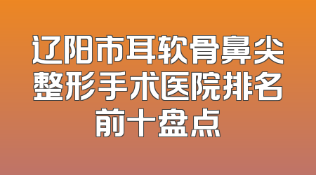 辽阳市耳软骨鼻尖整形手术医院排名前十盘点