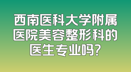 西南医科大学附属医院美容整形科的医生专业吗？