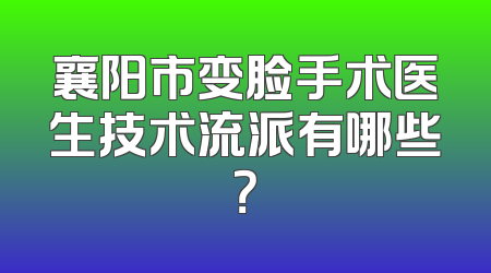 襄阳市变脸手术医生技术流派有哪些？
