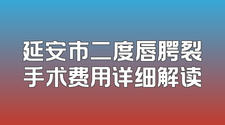 延安市二度唇腭裂手术费用详细解读