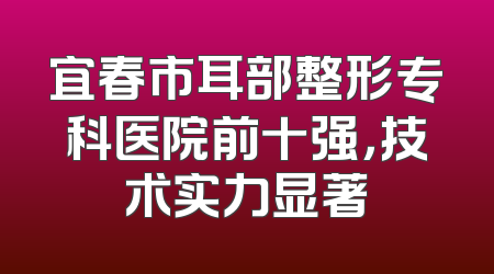 宜春市耳部整形专科医院前十强，技术实力显著