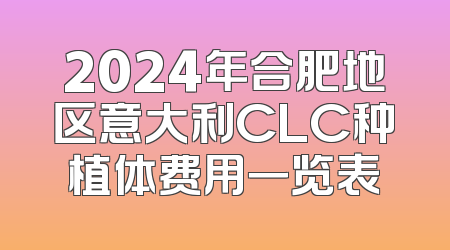 2024年合肥地区意大利CLC种植体费用一览表