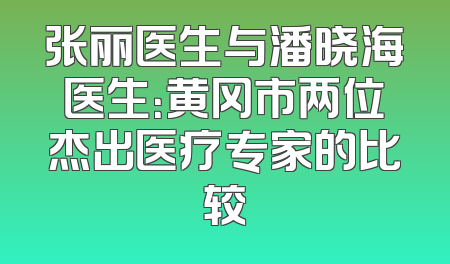 张丽医生与潘晓海医生：黄冈市两位杰出医疗专家的比较