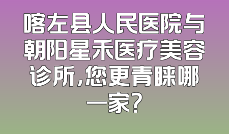 喀左县人民医院与朝阳星禾医疗美容诊所，您更青睐哪一家？