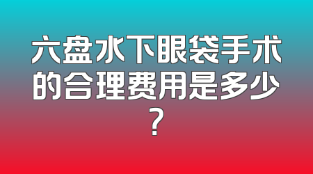 六盘水下眼袋手术的合理费用是多少？