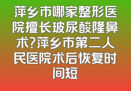 萍乡市哪家整形医院擅长玻尿酸隆鼻术？萍乡市第二人民医院术后恢复时间短