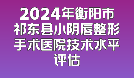 2024年衡阳市祁东县小阴唇整形手术医院技术水平评估