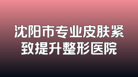 沈阳市专业皮肤紧致提升整形医院