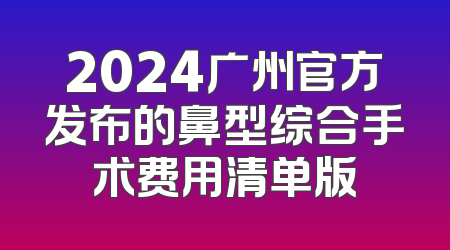 2024广州官方发布的鼻型综合手术费用清单版