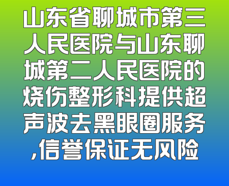 山东省聊城市第三人民医院与山东聊城第二人民医院的烧伤整形科提供超声波去黑眼圈服务，信誉保证无风险