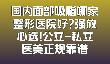 国内面部吸脂哪家整形医院好？强放心选！公立-私立医美正规靠谱