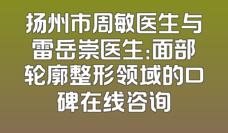 扬州市周敏医生与雷岳崇医生：面部轮廓整形领域的口碑在线咨询