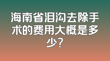 海南省泪沟去除手术的费用大概是多少？