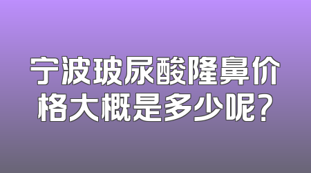 宁波玻尿酸隆鼻价格大概是多少呢？