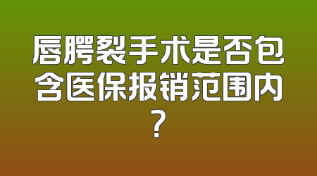 唇腭裂手术是否包含医保报销范围内？