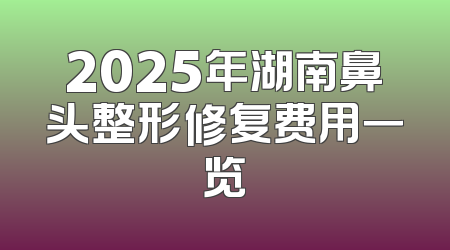 2025年湖南鼻头整形修复费用一览