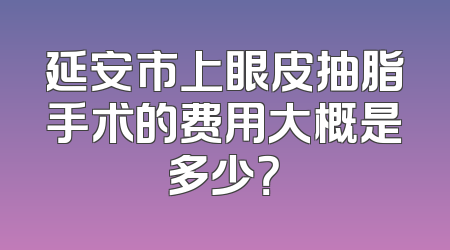 延安市上眼皮抽脂手术的费用大概是多少？