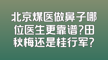 北京煤医做鼻子哪位医生更靠谱？田秋梅还是桂行军？